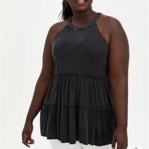 Torrid Super Soft High Neck Babydoll Tank